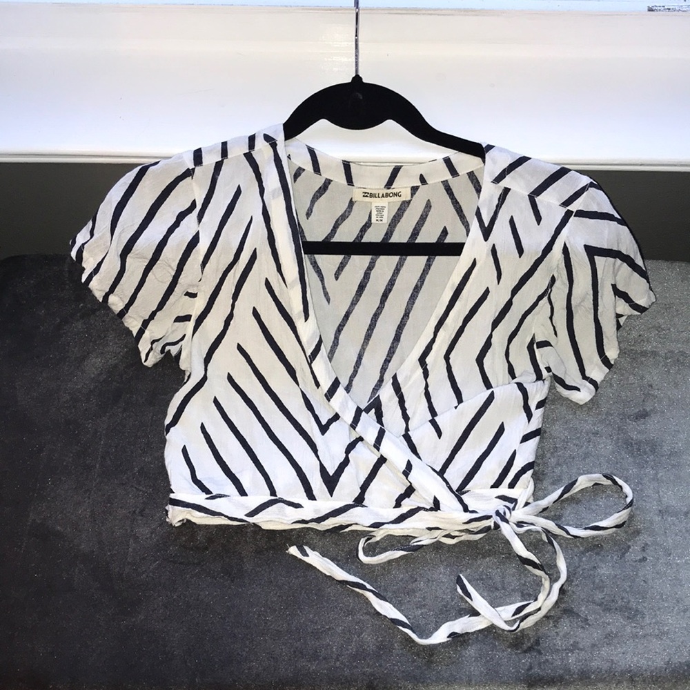 Billabong striped wrap tie top